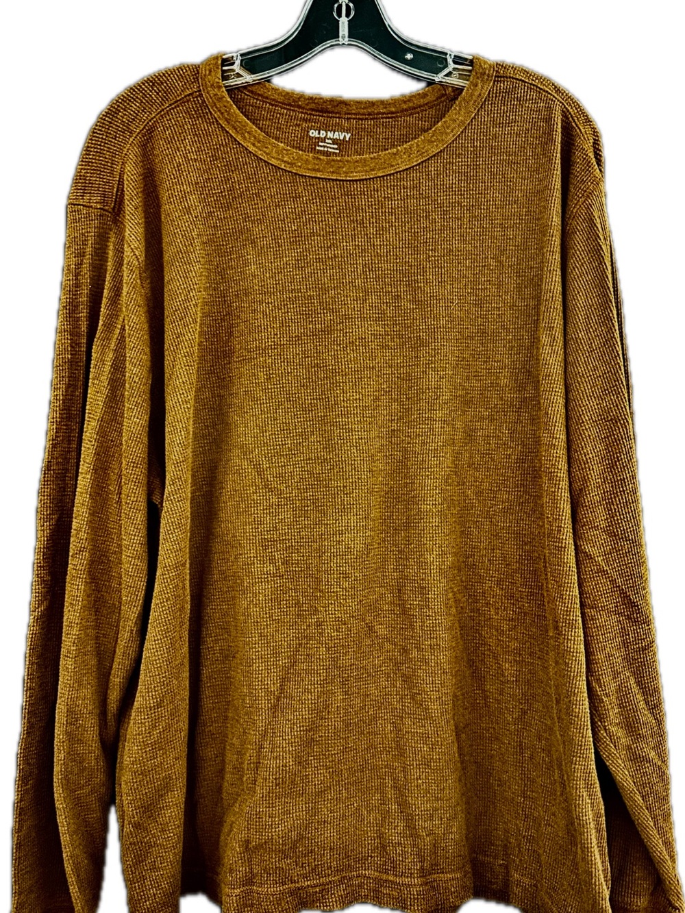 Old Navy Men’s XXL Rust Waffle Knit Thermal Crew Neck Long Sleeve Shirt